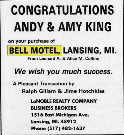 Bell Motel - June 1979 Ad